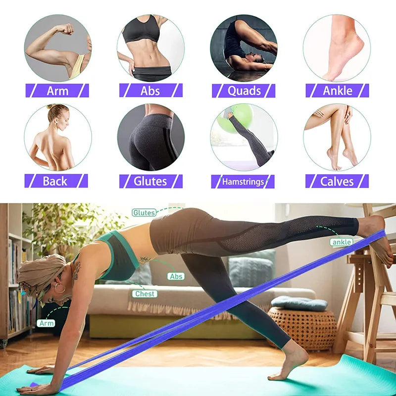 TPE Yoga Resistance Bands Set - 4 Levels for Full-Body Workouts-2