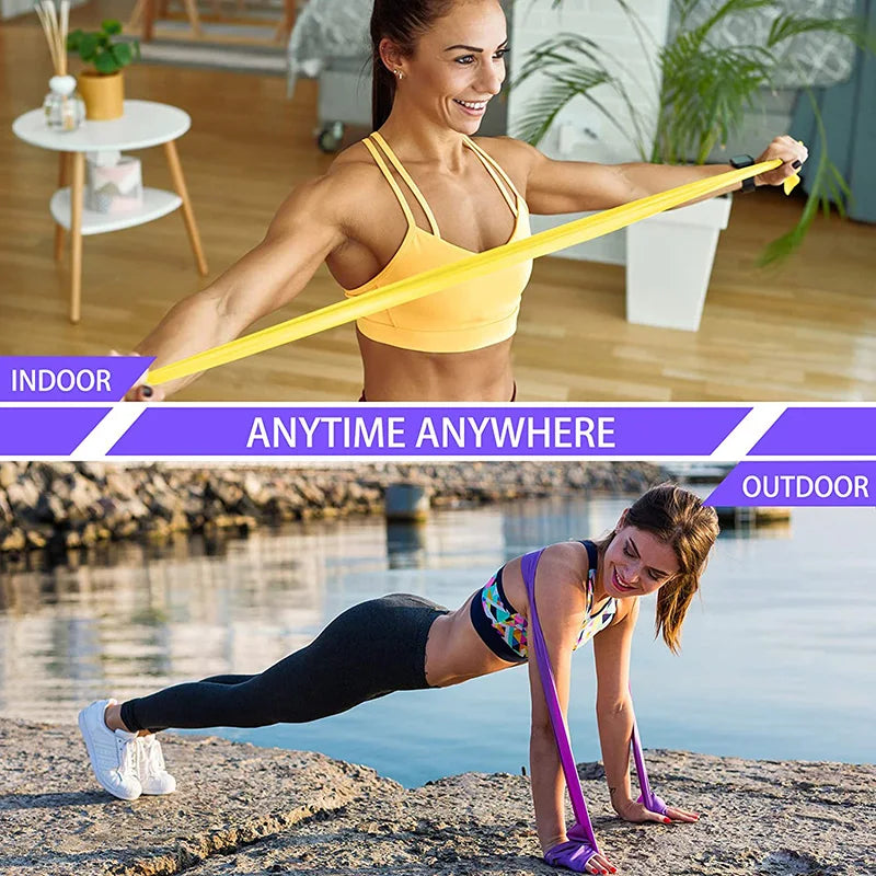 TPE Yoga Resistance Bands Set - 4 Levels for Full-Body Workouts-3